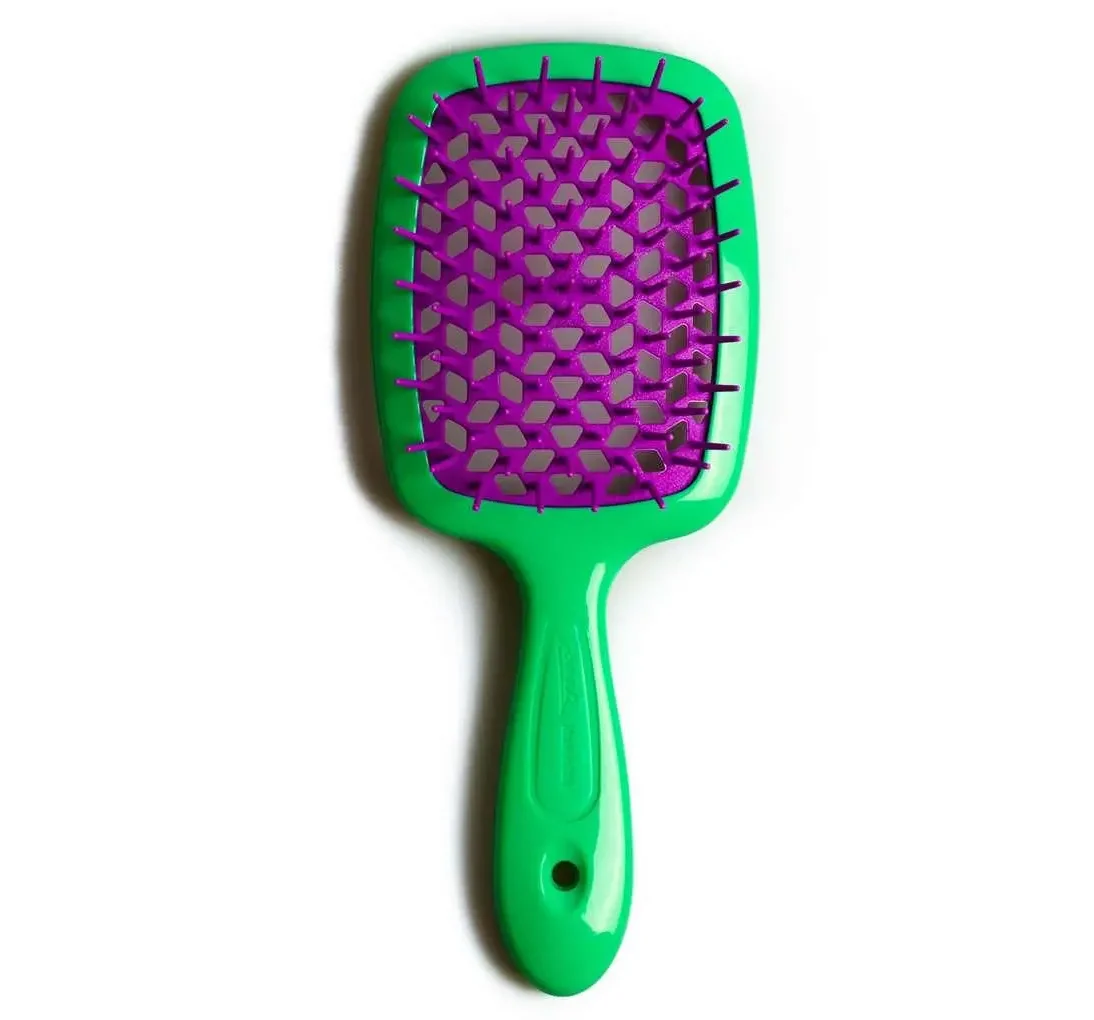 Гребінець Janeke Superbrush Standart Зелений з фіолетовим