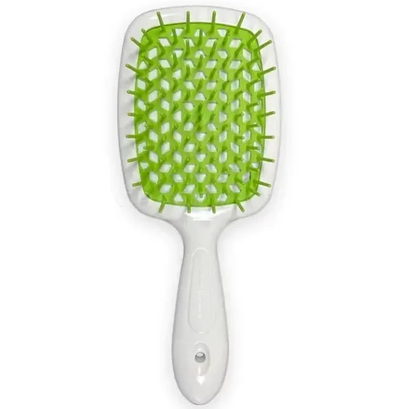 Гребінець Janeke Superbrush Standart Білий із зеленим