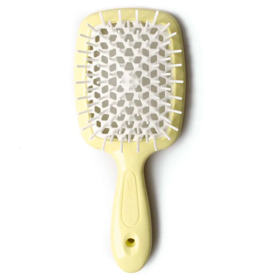 Гребінець Janeke Superbrush Standart Пастельний жовтий з білим