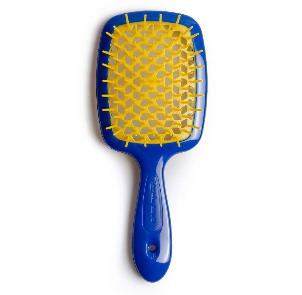 Гребінець Janeke Superbrush Standart Синій з жовтим